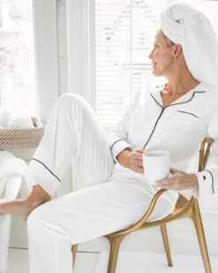 Luxe Pima Jersey PJ White/Navy -Home Textiles Shop LuxePimaJerseyPJWhite Navy3