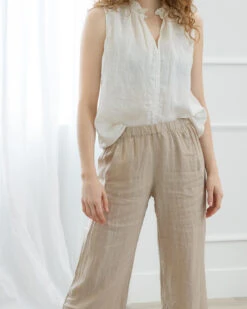 Velvet Maisie Sleeveless Linen Shirt -Home Textiles Shop Maisie Sleeveless Linen Shirt1