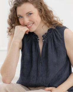 Velvet Maisie Sleeveless Linen Shirt