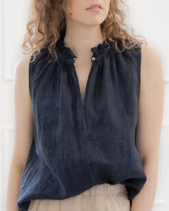 Velvet Maisie Sleeveless Linen Shirt -Home Textiles Shop MaisieSleevelessLinenShirt2