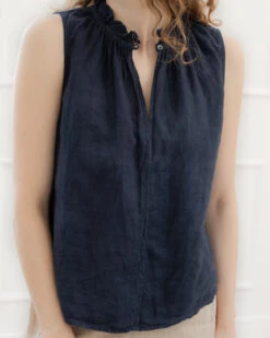 Velvet Maisie Sleeveless Linen Shirt -Home Textiles Shop MaisieSleevelessLinenShirt4