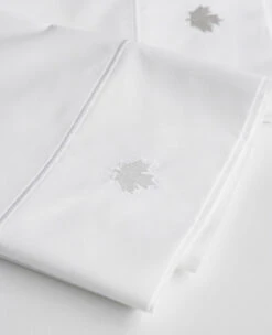Maple Leaf Embroidered Pillow Cases - Limited Edition -Home Textiles Shop Maple Leaf Pillowcases 6white