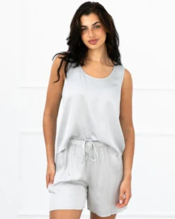 Mo Silky Soft Satin Boxer -Home Textiles Shop Marta Satin Cami Grey Fox2