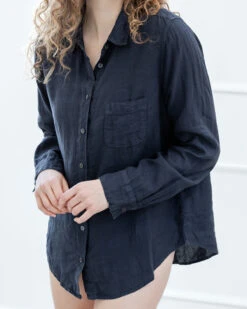 Velvet Natalia Linen Shirt 20 Velvet Natalia Linen Shirt -Home Textiles Shop Natalia Linen Shirt Navy2 a7b17296 fa76 4fbf 8073 a8140699f14d