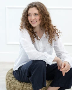 Velvet Natalia Linen Shirt 23 Velvet Natalia Linen Shirt -Home Textiles Shop Natalia Linen Shirt White1 e9ba08bd 209d 4e55 a916 38e6eb0d5085