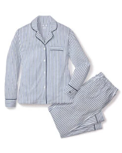 Navy Ticking Pima Cotton Jersey PJ -Home Textiles Shop Navy Ticking Pima Cotton Jersey PJ 1