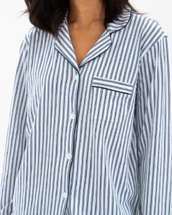 Navy Ticking Pima Cotton Jersey PJ -Home Textiles Shop Navy Ticking Pima Cotton Jersey PJ8