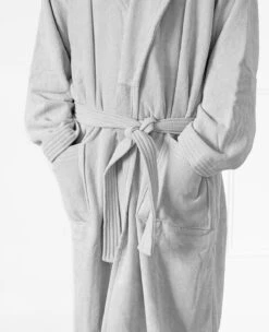 Organic Cotton Terry Robe Glacier -Home Textiles Shop OrganicTerryCottonRobeGlacier1