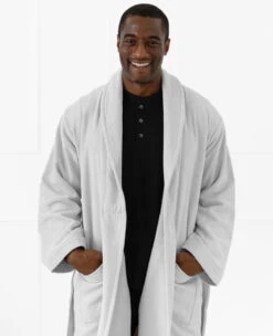 Organic Cotton Terry Robe Glacier -Home Textiles Shop OrganicTerryCottonRobeGlacier Eric1copy