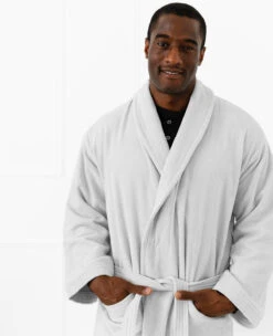 Organic Cotton Terry Robe Glacier -Home Textiles Shop OrganicTerryCottonRobeGlacier Eric2copy