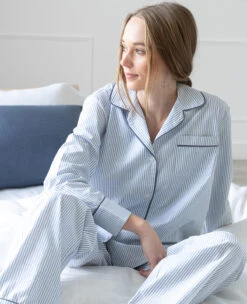 Oxford Stripe PJ Navy -Home Textiles Shop OxfordStripePJSetNavy2