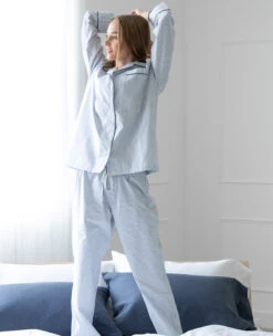 Oxford Stripe PJ Navy -Home Textiles Shop OxfordStripePJSetNavy4