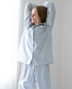 Oxford Stripe PJ Navy -Home Textiles Shop OxfordStripePJSetNavy5