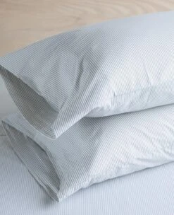 Oxford Stripe Grey Twin Sheets -Home Textiles Shop Oxford Stripe Grey 200 Thread Count Percale Pillow Case