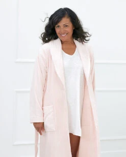 Peggy Organic Robe For Breast Cancer 11 Peggy Organic Robe For Breast Cancer -Home Textiles Shop Peggy Organic Cotton Terry Robe Pink1