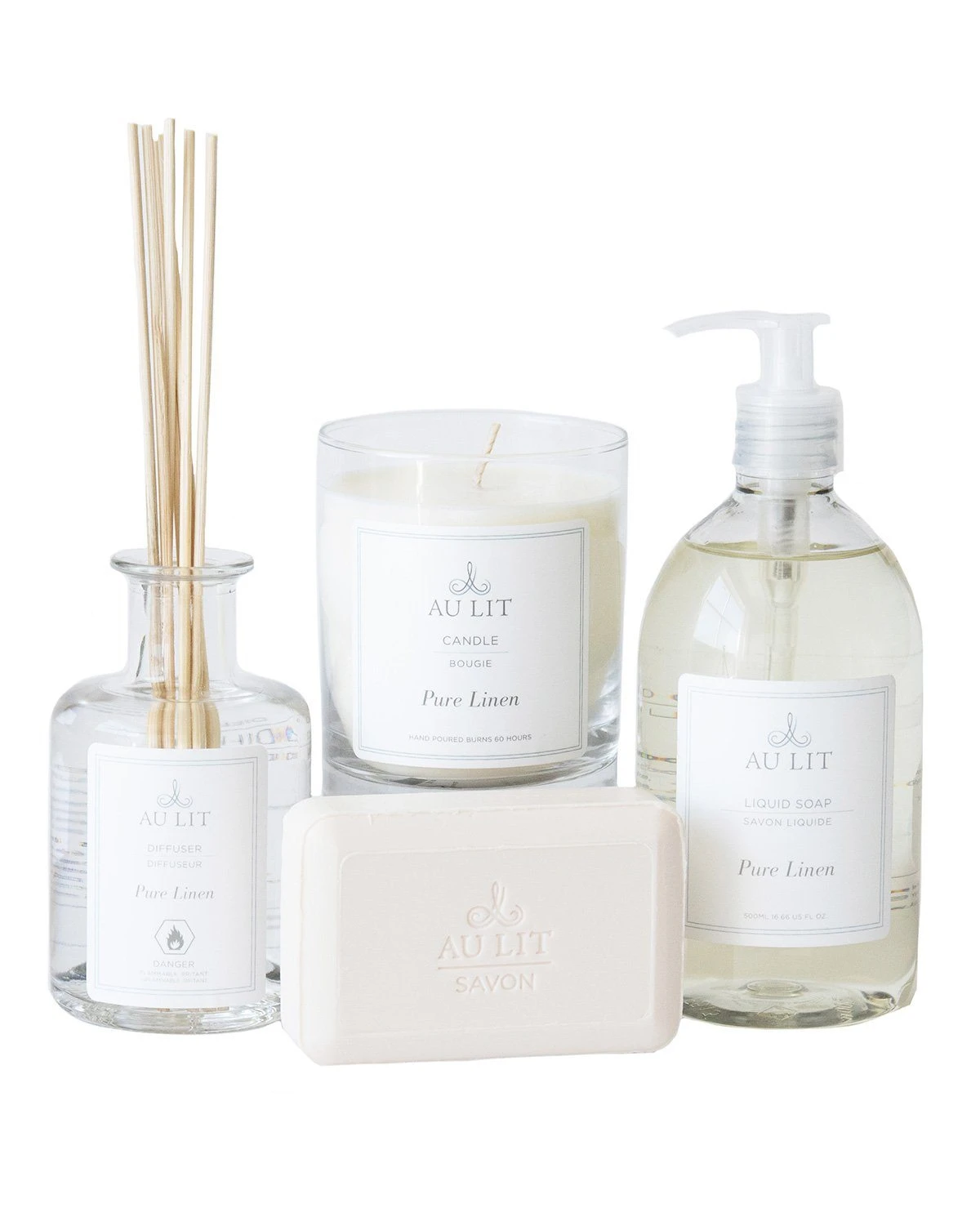 Pure Linen Scented Bath Set With Candle 3 Pure Linen Scented Bath Set With Candle