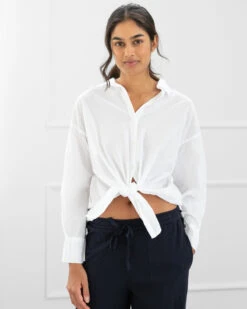 Velvet Redondo Cotton Shirt -Home Textiles Shop RedondoCottonShirtWhite1