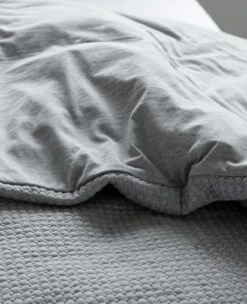 Cozy Reversible Cotton Jersey Grey -Home Textiles Shop Rustic Grey Close up