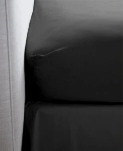 Silky 320 Thread Count Cotton Sateen Black -Home Textiles Shop SateenBlack fittedsheetcopy