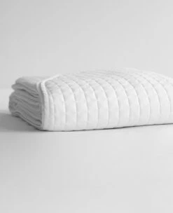 Savoy Quilted White Shams -Home Textiles Shop Savoy White Coverlet1