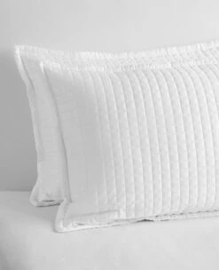 Savoy Quilted White Shams -Home Textiles Shop Savoy White Shams