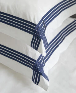 Quartette Navy/White Percale -Home Textiles Shop ShatteredVelvetTealCushion6