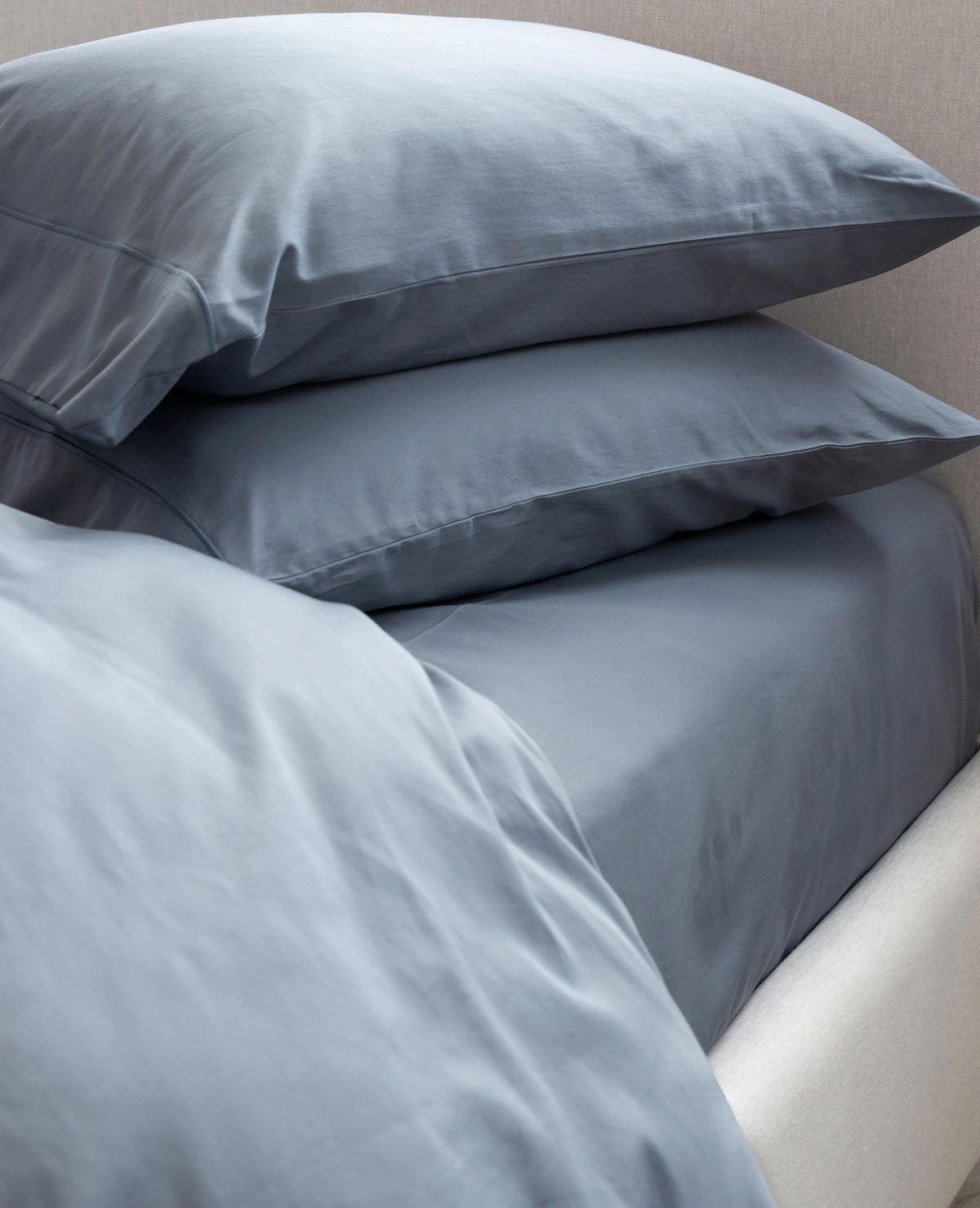 Silky 320 Thread Count Cotton Sateen Fog Blue 4 Silky 320 Thread Count Cotton Sateen Fog Blue - Image 2