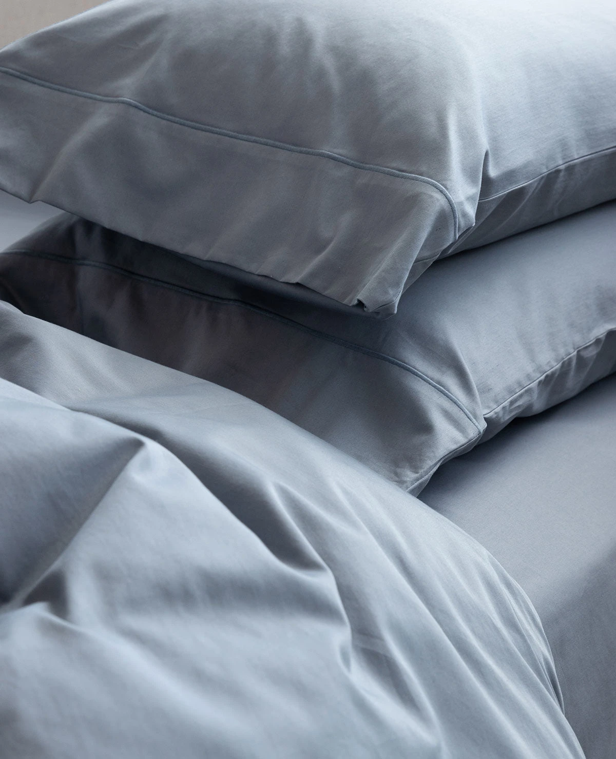 Silky 320 Thread Count Cotton Sateen Fog Blue 3 Silky 320 Thread Count Cotton Sateen Fog Blue