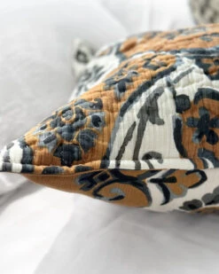 Sophia Quilt Ochre -Home Textiles Shop Sophia Linen Quilt Ochre2