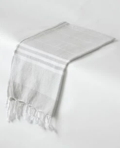 Ege Turkish Striped Fouta -Home Textiles Shop Striped Fouta Hand Towel Silver c9c244c2 73c4 4aec 885e 75f5d4b1bef8