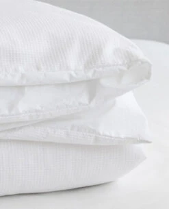 Mini-Waffle Piqué White & Pebble -Home Textiles Shop Waffle Pique White 2