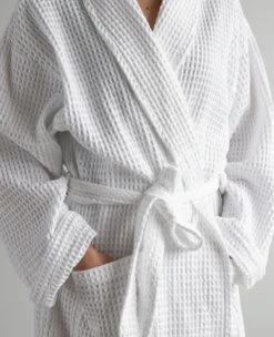 Spa White Waffle Robe -Home Textiles Shop Waffle Robe White 3