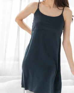 Washable Silk & Jersey Nightie Ink -Home Textiles Shop WashableSilk JerseyNightieInk4