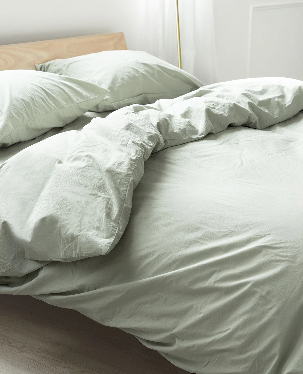 Washed Cotton Percale Sage 5 Washed Cotton Percale Sage - Image 3