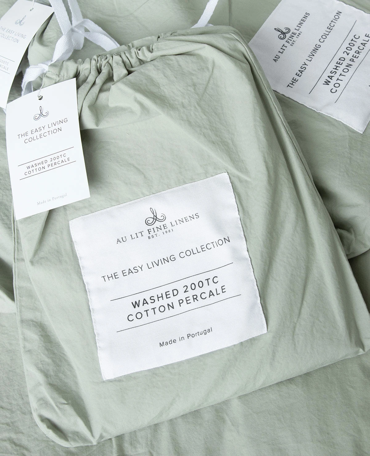 Washed Cotton Percale Sage 9 Washed Cotton Percale Sage - Image 7