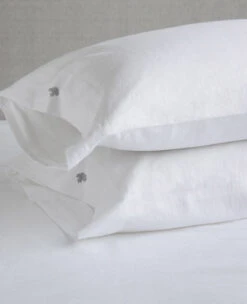 Maple Leaf Embroidered Linen & Cotton Pillow Cases - Limited Edition