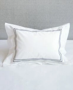 Hotel 2-Line Stitch 220 Thread Count Percale -Home Textiles Shop loft2line charcoal cushioncover