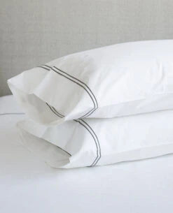 Hotel 2-Line Stitch 220 Thread Count Percale -Home Textiles Shop loft2line charcoal pillowcases