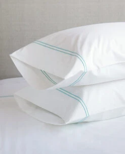 Hotel 2-Line Stitch 220 Thread Count Percale -Home Textiles Shop loft2line lagoon pillowcases
