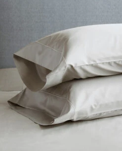 Silky 600 Thread Count Cotton Sateen Taupe -Home Textiles Shop solid satin taupe pillowcases